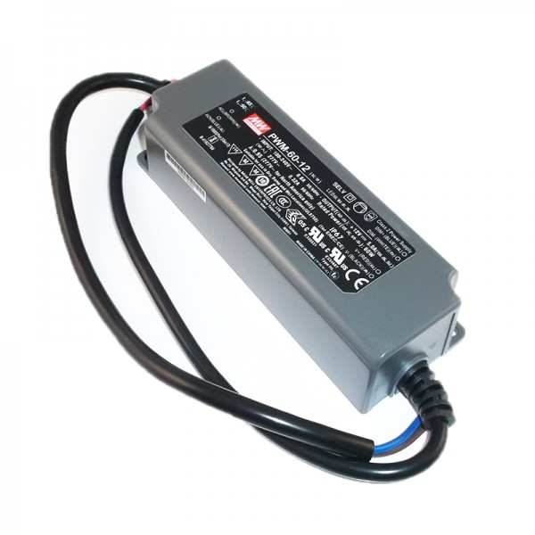 Fonte de Alim. Dim. Estanque Mean Well 12Vdc 60W IP67 PWM