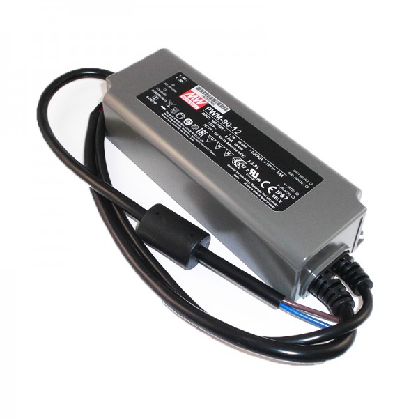 Fonte de Alim. Dim. Estanque Mean Well 12Vdc 90W IP67 PWM